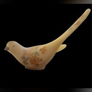 Fenton Happiness Bird Figurine with Floral Design Hand Painted